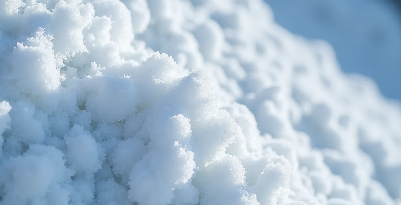 Skieur analysant une pente avec visualisation conceptuelle de la matrice de risque