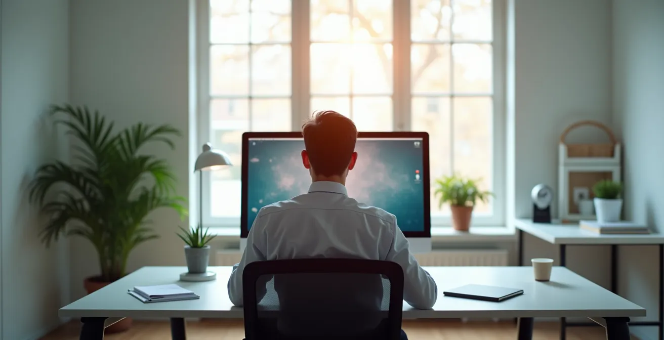 Personne consultant la base de données NPN de Santé Canada sur un ordinateur