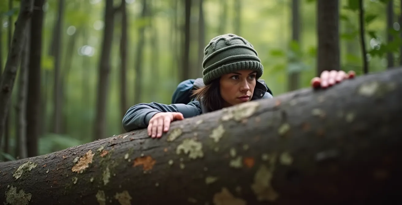 Stratégie de défense en forêt québécoise avec interposition d'obstacles naturels