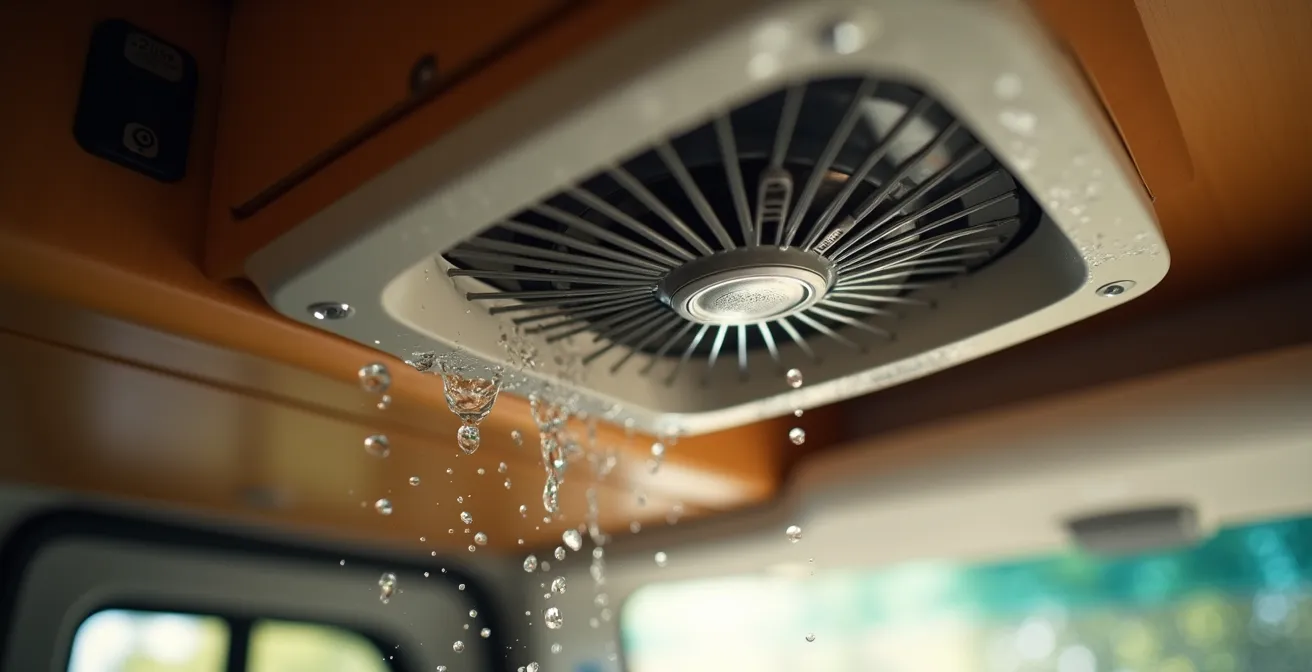 Système de ventilation MaxxAir dans une van aménagée québécoise